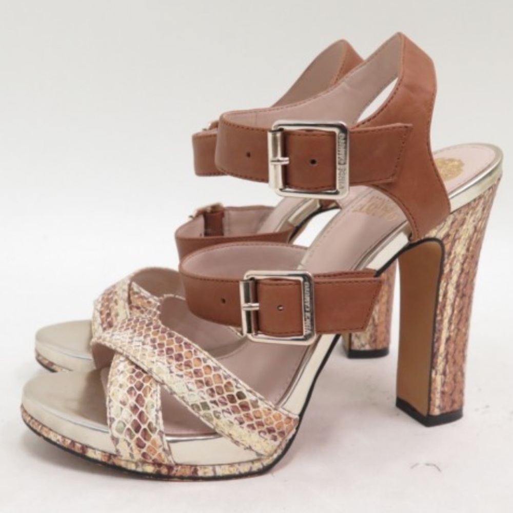Vince camuto metallic leather sandals size 9.5